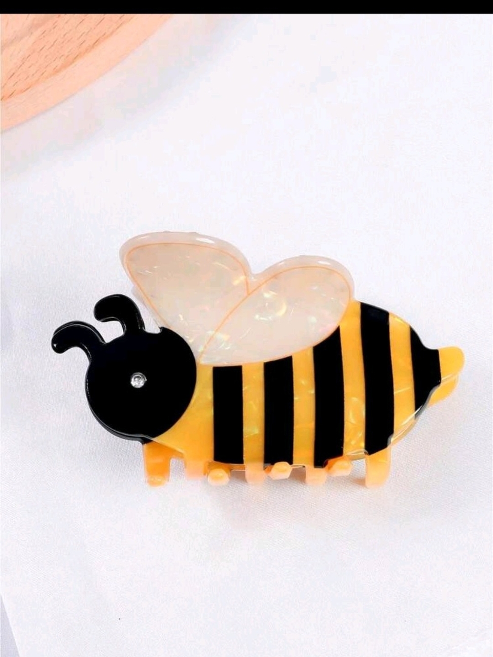 NWOT-Bee Striped Resin Hair Clip - Black & Gold 3 Clip Bundle - Picture 2 of 8